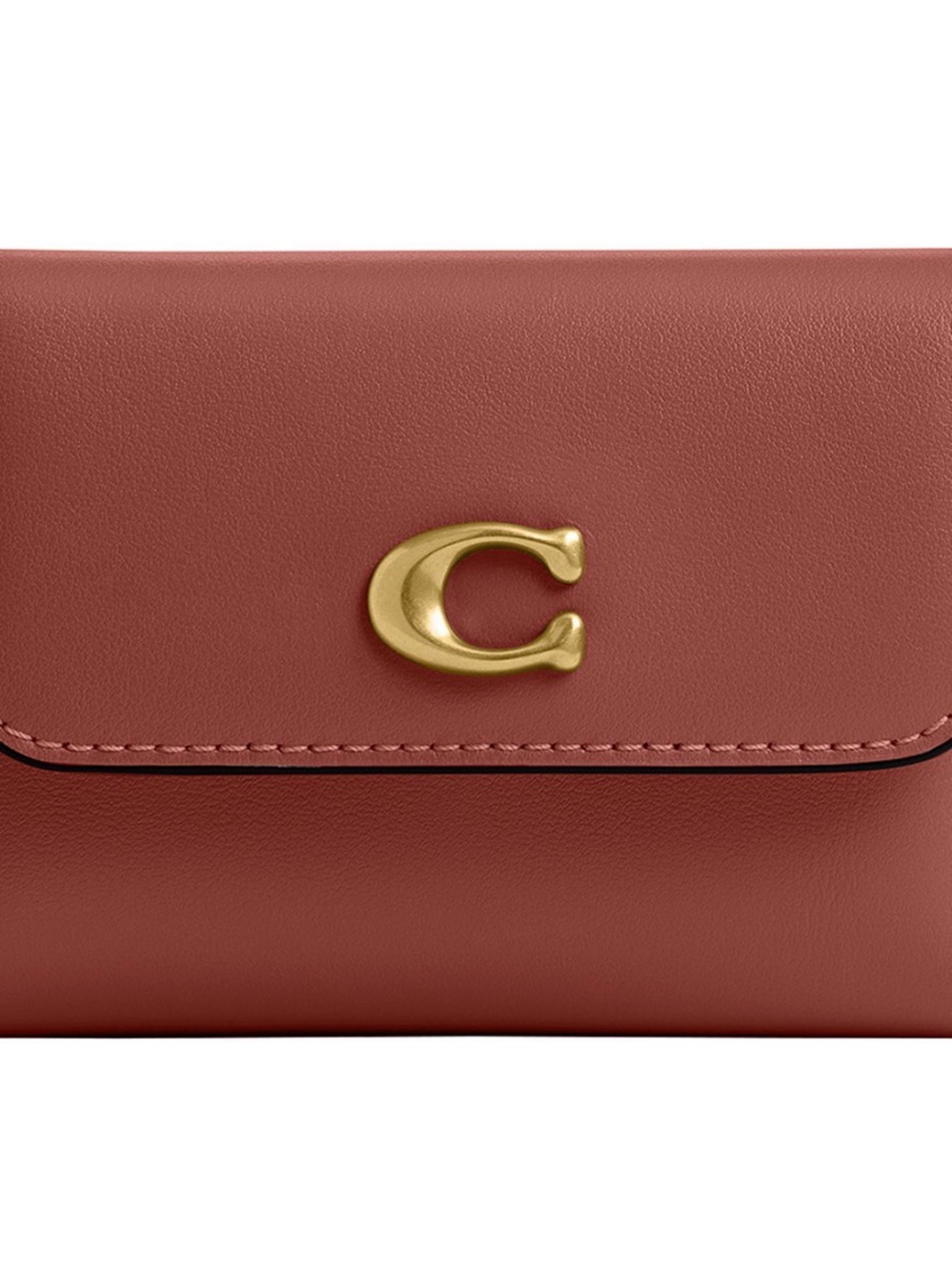 Coach Rosewood Leather Wallet with Gold 'C' Accent